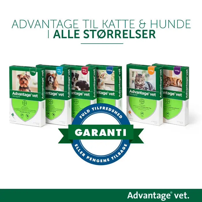 ADVANTAGE VET Loppemiddel hund 4-10 kg - 4x1,0 ml