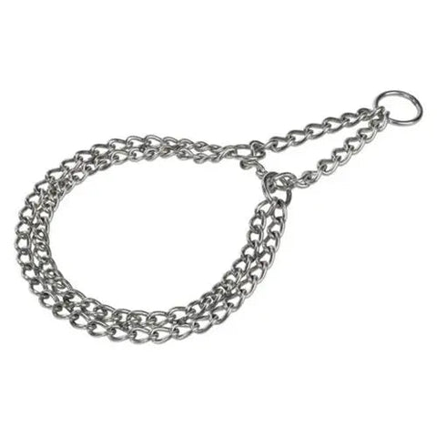 Dobbelt rustfri stål halsbånd S, 40 cm <10 kg