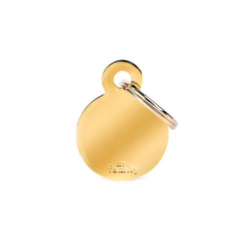 Navnetegn cirkel small 2,85x2,15 cm guld