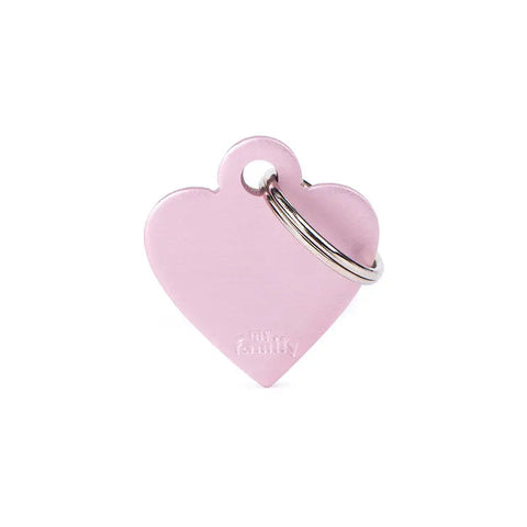 Navnetegn hjerte small 2,8x2,5 cm pink