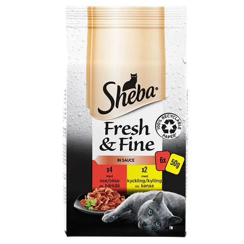 Sheba Fresh & Fine Okse og kylling 6x50g