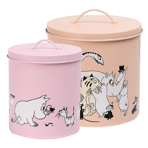 Opbevaringsdåser Mumitroldene Pink 19 cm + beige 21 cm