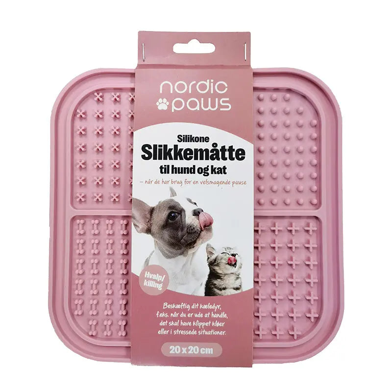 Slikkemåtte 20x20 cm lyserød