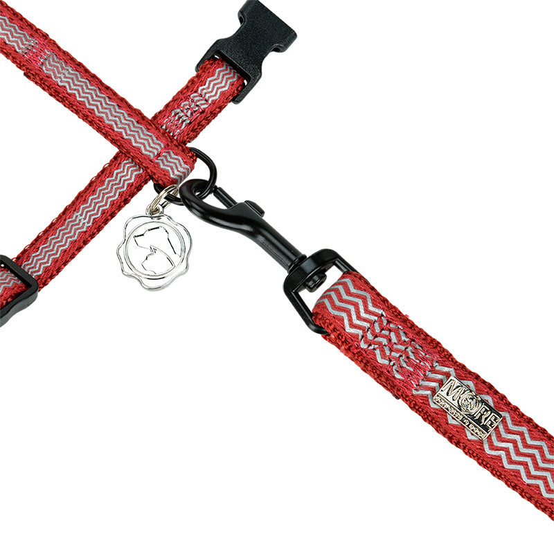 Nylonsele + line m/refleksS/L 29-50 cm rød