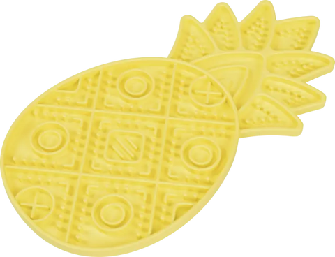 Slikkemåtte ananas 27,4x14,6x1,5 cm gul