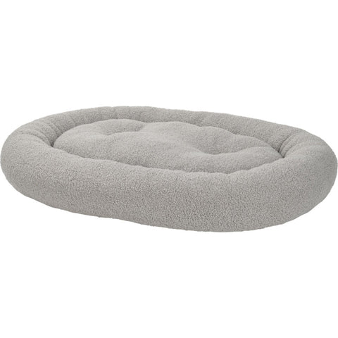 Hundeseng Teddy oval 80x55 cm grå