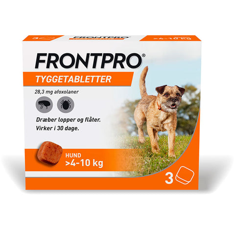 Flåt- & loppemiddel tyggetabletter hund 4-10 kg - 3 stk/pk