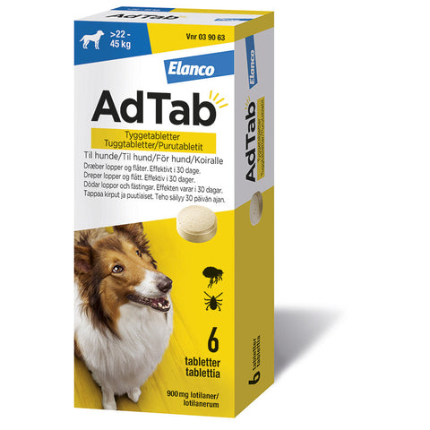 Flåt- & loppemiddel tabletter hund 22-45 kg - 6 tabletter